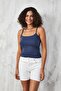 Navy Blue Thin String Strap Cotton Basic Undershirt 27274 - 3