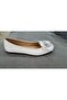 Genuine Leather Flower Buckle White Shoes