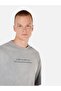 Oversize Fit Crew Neck Printed Gray Men's Short Sleeve T-Shirt - 4