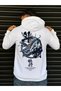 Unisex White Hooded Sweatshirt with Snake Back Print