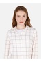 Regular Fit Shirt Collar Checked White Women's Long Sleeve Shirt - 4