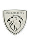 Peugeot Logo New Rigging 3D METALLIZED Sticker Aluminum 2 Pieces Embossed Label 7 cm x 8 cm