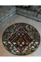 Green Brown Theme Traditional Patterned Round Woven Base Vintage Decorative Rug 6128 - 2