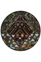 Green Brown Theme Traditional Patterned Round Woven Base Vintage Decorative Rug 6128 - 3