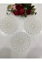 6 Pieces Dream Tulle Wind Rose Patterned Embroidered Coffee Side Presentation Napkin & Under Cup - 3