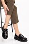 Women's Black Patent Genuine Leather Loafer - 2