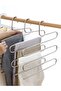 3 Pieces - Metal 5-Layer In-Cabinet Trousers Scarf Shawl Hanger, Multiple Hangers, Decorative Smart Hanger - 8