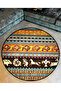 Mira Round Orange Abstract Tribal Ethnic Style Pattern Woven Base Modern Decorative Carpet 5790 - 3