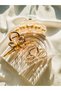 3-Piece Luxury Metal Clothespin Buckle Set with Rhinestones Pearl -Butterfly-Pearl - 3
