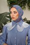 وشاح قطني ناعم بنمط البوصلة