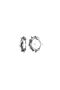 Punk Spike Motif - 316L Steel Earrings, Aggressive Snap and Stainless Hoop - 3