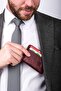 Men's Leather Card Holder Wallet, Handmade and Slim Design, Credit Card Holder Wallet, Burgundy. - 4