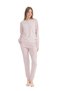 U.S. Polo Assn. 17084 Women's Pink Melange Long Sleeve Round Neck Pajama Set