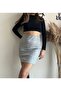 Women's Checkered Gray Mini Skirt