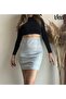 Women's Checkered Gray Mini Skirt - 2