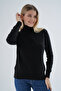 Women's Black 100% Organic Cotton Turtleneck Sweater Trist-6103 - 2