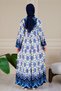 Alaçatı Dress Hijab Dress Summer Dress Shawl Pattern Dress Water Pattern Dress - 7