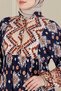 Alaçatı Dress Hijab Dress Summer Dress Shawl Pattern Dress Water Pattern Dress - 7