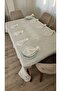 Luxury Gardenia Linen 8-Person 18-Piece Heart Patterned Heavy Lace Stain-Resistant Tablecloth - 4