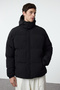Erkek Siyah Oversize Fit Kapüşonlu Taslan Kışlık Şişme Mont TMNAW25MO00005 - 4