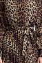 Brown Leopard Print Belt Detailed Lined Pleated Chiffon Woven Dress Tctss24Eb00151 - 3