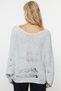 Gray V-Neck Knit Detailed Knitwear Sweater Twoaw25Kz00176 - 5