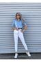 Penolope Women's White Lycra Mom Jeans