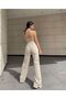 Penolope Women's Palazzo Beige Trend Wide Leg High Waist Women's Jeans - 2