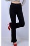 Penolope Women's Women's Flared Leg High Waist Black Denim Pants Jeans - 2