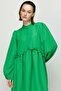 Ruffle Detailed Collared Dress - Benetton Green - 2