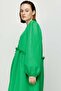 Ruffle Detailed Collared Dress - Benetton Green - 5