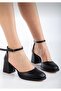 205 K. Black Leather with Thick Platform Heels - 4