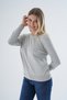 Gray 100% Organic Cotton Crew Neck Knitwear Sweater Blouse Trıst-6101 - 3