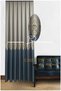 Stone - Green Panel Background Curtain, Luxury Patterned Curtain, a Quality, Blackout 1*3 Tight Pleat, (Single Panel) - 4