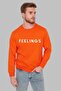 Intense Feelings Printed Unisex Oversize Hoodless Sweatshirt - Long Sleeve, Crew Neck - 2