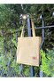 Khaki Green Water Repellent Dak Fabric Tote Bag with Snap Fastener Bellows Pockets | - 3