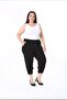 Large Size Soft Textured, Elastic Waist, Narrow Leg, Baggy Trousers - 7