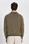 Men's Khaki Cotton Standard Fit Regular Cut Polo Neck Knitwear Sweater - 5
