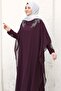 Plus Size Hijab Evening Dress - Deep Sandy Chiffon - 3