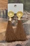 Oyster Pearl Detailed Tasseled Long Gold Earrings - 2