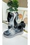 Casual Men's Black and White Sneakers Mesh Lace-Up Thick Sole Comfortable Sports Shoes 4267