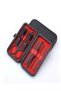 Set of 7 Black-Red Professional Stainless Steel Portable Bag and Travel Size Manicure - 6