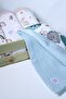 Nature Animals Blue Baby Blanket, 80x80 Cm 100% Cotton Muslin Fabric Waffle Pike - 6