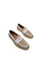 Genuine Leather Linen Detailed Women's White Casual Shoes - 7