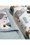 Nature Animals Blue Baby Blanket, 80x80 Cm 100% Cotton Muslin Fabric Waffle Pike - 3