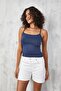 Navy Blue Thin String Strap Cotton Basic Undershirt 27274 - 4