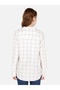 Regular Fit Shirt Collar Checked White Women's Long Sleeve Shirt - 2