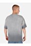 Oversize Fit Crew Neck Printed Gray Men's Short Sleeve T-Shirt - 2
