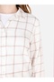 Regular Fit Shirt Collar Checked White Women's Long Sleeve Shirt - 5