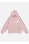 Unisex Double Star Printed Hooded Fleece Oversize Sweatshirt